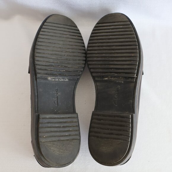 Size 37 M - Clarks Black Leather Loafers - Penny Loafers - Picture 11 of 12